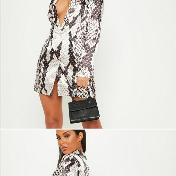 PrettyLittleThing Dresses & Skirts - NWT PrettyLittleThing snakeskin blazer style dress